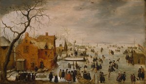 IJslandschap / IJsvermaak von Hendrick Avercamp