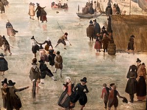 Winterlandschaft mit zahlreichen Schlittschuhläufern von Hendrick Avercamp