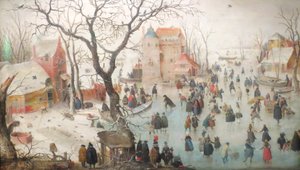 Winterlandschaft mit Schlittschuhläufern von Hendrick Avercamp
