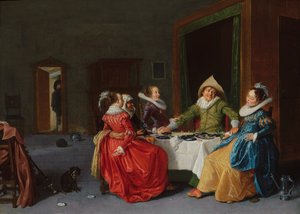 Fröhliche Gesellschaft in einem Bordell