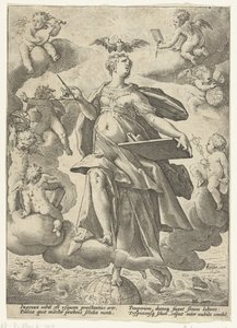 Allegorie auf die Kunst von Hendrick Goltzius (workshop of)