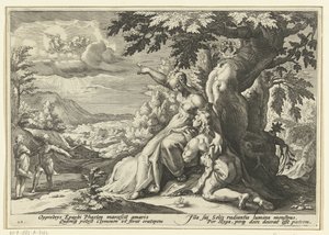 Clymene zeigt Phaëthon seinen Vater, den Sonnengott von Hendrick Goltzius (workshop of)