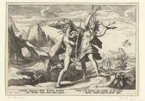 Daphne verwandelt sich in einen Lorbeerbaum von Hendrick Goltzius (workshop of)