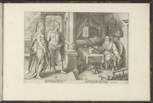 Juno und Jupiter fragen Tiresias um Rat von Hendrick Goltzius (workshop of)