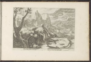 Thisbe flieht vor einem Löwen von Hendrick Goltzius (workshop of)