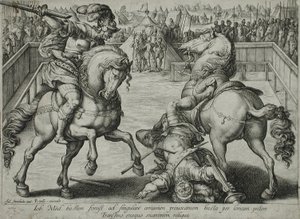 Ein Duell zu Pferd von Hendrick Goltzius