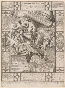 Aedificare super Arenam, Blatt 7 der Folge "Allegorien des christlichen Glaubens" von Hendrick Goltzius