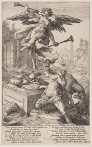 Allegorie des Ruhms und der Geschichte, aus Die römischen Helden von Hendrick Goltzius