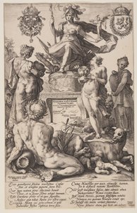 Allegorie von Rom, Titelblatt aus Die Römischen Helden von Hendrick Goltzius