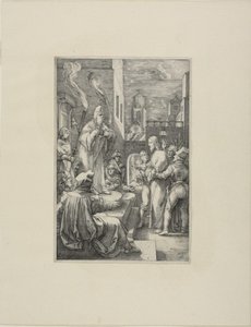 Christus vor Kaiphas, Platte vier aus Die Passion Christi von Hendrick Goltzius