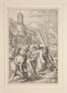 Christus trägt das Kreuz, Nr. 9 aus Die Passion, eine Serie von 12 Gravuren