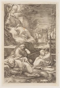 Christus am Ölberg, aus Die Passion von Hendrick Goltzius