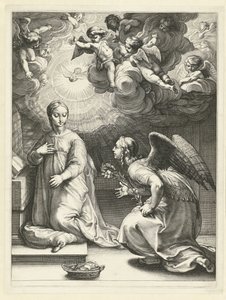 Die Verkündigung (Das frühe Leben von Maria, Meisterstücke) von Hendrick Goltzius