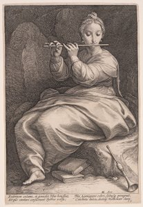 Euterpe, die Muse der Musik, aus Die Neun Musen von Hendrick Goltzius