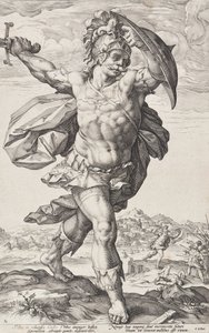 Horatius Cocles (Römische Helden, Blatt 2) von Hendrick Goltzius