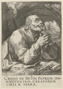 Petrus, Blatt 1 der Folge „Christus, die zwölf Apostel und Paulus“ von Hendrick Goltzius