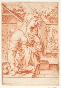 Sarah in der Küche von Hendrick Goltzius