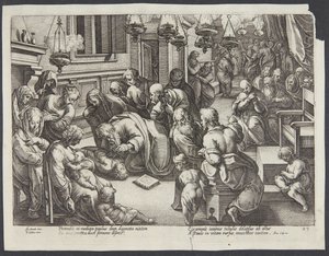 St. Paulus erweckt Eutychus von Hendrick Goltzius