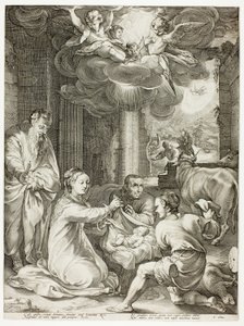 Die Anbetung der Hirten, Platte drei aus Die Geburt und das frühe Leben Christi