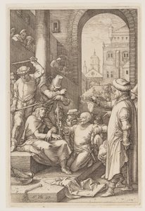 Die Krönung mit Dornen, aus Die Passion von Hendrick Goltzius