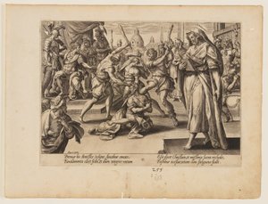 Das Martyrium des Heiligen Jakobus des Jüngeren, aus Das Martyrium Christi und der Apostel von Hendrick Goltzius