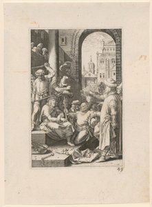 Verspottung Christi, Blatt 7 der Folge "Die Passion" von Hendrick Goltzius