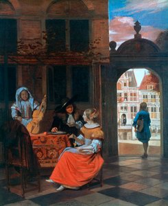 Eine musikalische Gesellschaft in einem Hof, 1677
