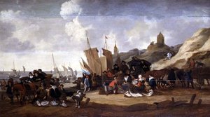 Szene an der Küste bei Scheveningen von Hendrick de Meyer