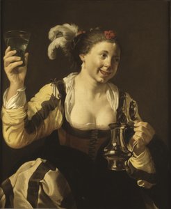 Ein Mädchen hält ein Glas, ca. 1620