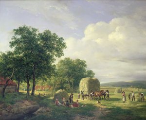 Waldlandschaft mit Heuarbeitern, 1822