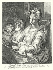 Musik (Gravur) von Hendrik (after) Goltzius