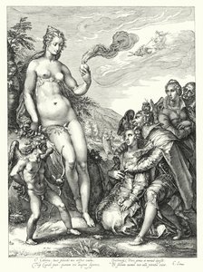 Venus, Amor und die zwei Liebespaare von Hendrik (after) Goltzius