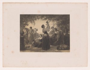 Italienische Frauen an einem Tisch von Hendrik Adriaan Christiaan Dekker