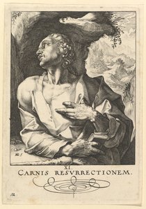 St. Judas Thaddäus, aus Christus, die Apostel und St. Paulus mit dem Glaubensbekenntnis von Hendrik Goltzius