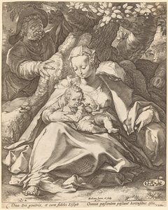 Die Heilige Familie unter einem Kirschbaum