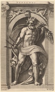 Neptun von Hendrik Goltzius after Polidoro da Caravaggio