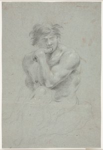 Männliches Modellstudie, Oberkörper und Unterkörper skizziert von Hendrik Krock