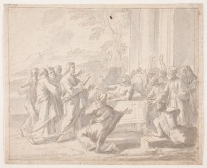 Die Auferweckung des Sohnes der Witwe von Nain (Luk. 7,11 ff) von Hendrik Krock