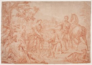 Romulus und Remus. (Livius I, 4). Studie nach Carlo Marattis Gemälde in Sanssouci, Potsdam (ausgeführt 1692 für Niccolo Maria Pallavicini) von Hendrik Krock