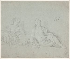 Zwei sitzende Frauenfiguren von Hendrik Krock