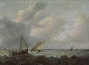 Fischerboote in stürmischer See
