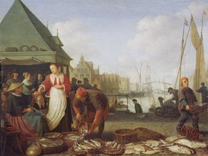 Der Fischmarkt von Rotterdam von Hendrik Martensz Sorgh