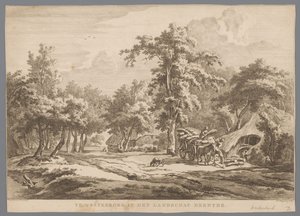 Landschaft mit Heuwagen bei Westerbork von Hendrik Schwegman