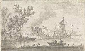 Flussansicht mit Kalköfen