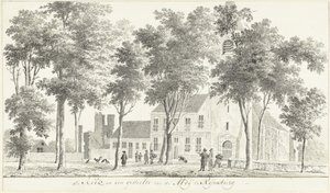 Kirche und Teil der Ruine der Abtei in Rijnsburg