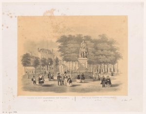 Ansicht des Platzes in Den Haag mit Statue von Wilhelm I.