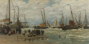 Fischerboote in brechenden Wellen von Hendrik Willem Mesdag