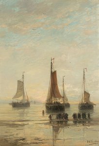 Vor Anker liegende Schiffe, Scheveningen von Hendrik Willem Mesdag