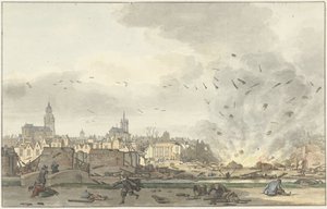 Die Explosion des Pulverhauses in Delft, 12. Oktober 1654 von Hendrik de Winter (signed by artist)