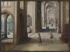 Inneres einer gotischen Kirche, Blick nach Osten